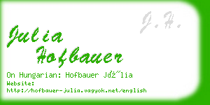 julia hofbauer business card